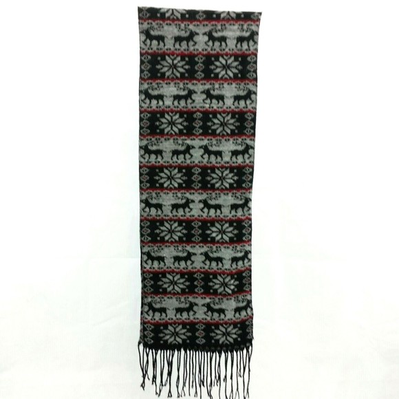 Unisex Scarf Bufanda FauxFur One Size 100%Acrylic Color-Black-Soot/Winter-White - Picture 1 of 4